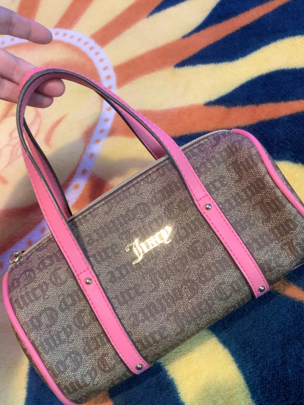 Juicy Couture Brown Mini Bag with Pink Trim